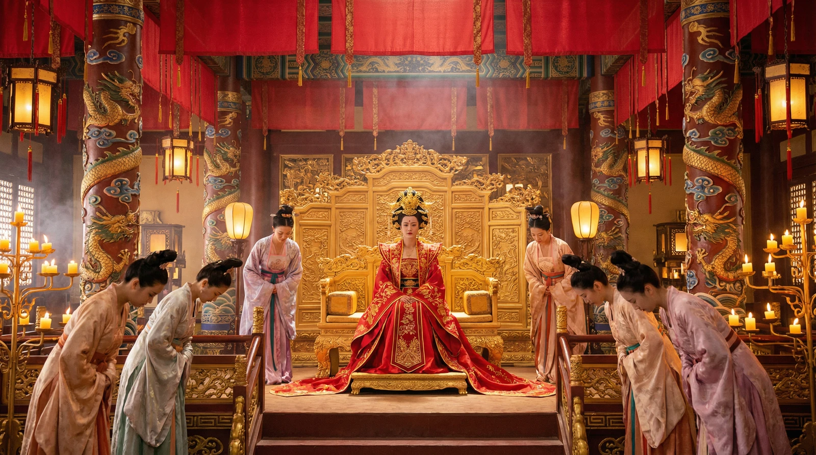 香蕉社区古装宫廷大戏拍摄现场皇后登基场景